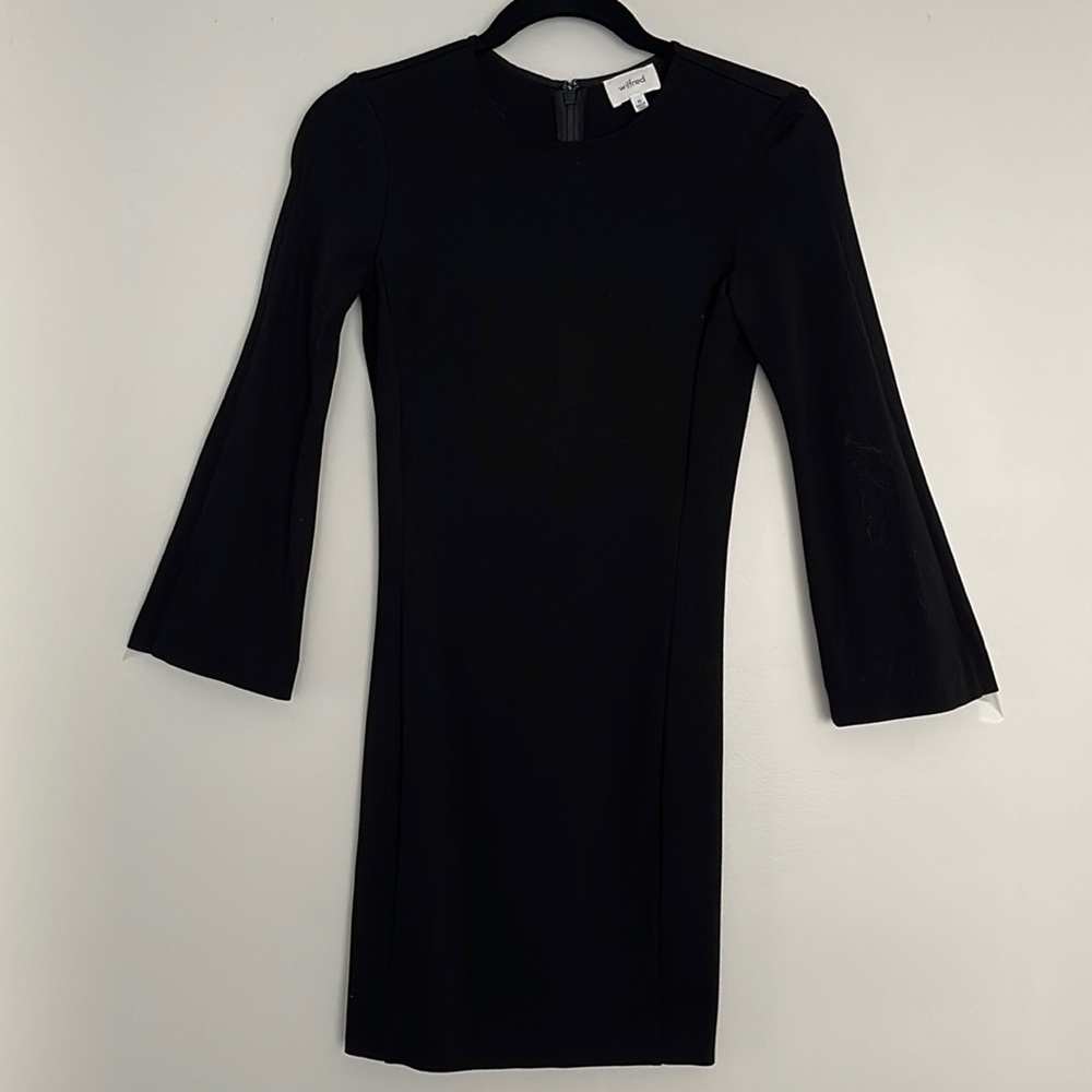 Wilfred Black Longsleeve Mini Dress LBD XS